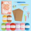 Katech Crochet Kit for Beginners Adults & Kids – Greeting Card Beginner Crochet Kit for Adults with Step-by-Step Tutorial Learn to Crochets, Greeting Card Knitting Set for Any Occasion Gifts