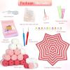 Katech Crochet Kit for Beginners, Learn to Crochet Granny Square Star Blanket Kits w/Step-by-Step Video Tutorials-Complete Beginner Crocheting Kit for Adults Kids-Easy Knitting Kit w/Enough Soft Yarn(pink)