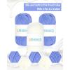 Katech Crochet Kit for Beginners, Striped Tote Bag Crochets Set Includes Yarn Crochet Hooks, Complete Crochets Step-by-Step Guide Needles Accessories Adults Crocheted Starter Kit Crocheter Gift(Blue White)
