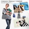 Katech Crochet Kit for Beginners, Striped Tote Bag Crochets Set Includes Yarn Crochet Hooks, Complete Crochets Step-by-Step Guide Needles Accessories Adults Crocheted Starter Kit Crocheter Gift(Black White)