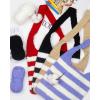 Katech Crochet Kit for Beginners, Striped Tote Bag Crochets Set Includes Yarn Crochet Hooks, Complete Crochets Step-by-Step Guide Needles Accessories Adults Crocheted Starter Kit Crocheter Gift(Black and Bule)