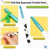 Katech Ergonomic Crochet Hook, Aluminum Soft Grip Crochet Hooks for Beginners and Arthritic Hands, Soft Clay Crochet Needle with Cow Motif and Bead Chain-Ideal Gift for Crocheter (8.0mm)(7.0mm)