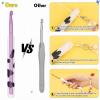 Katech Ergonomic Crochet Hook, Aluminum Soft Grip Crochet Hooks for Beginners and Arthritic Hands, Soft Clay Crochet Needle with Cow Motif and Bead Chain-Ideal Gift for Crocheter (8.0mm)(5.0mm)
