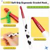 Katech Ergonomic Crochet Hook, Aluminum Soft Grip Crochet Hooks for Beginners and Arthritic Hands, Soft Clay Crochet Needle with Cow Motif and Bead Chain-Ideal Gift for Crocheter (8.0mm)(8.0mm)