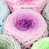 Katech Fluffy Ombre Yarn for Crocheting-2 Pcs of 285g/10.05oz-#6 Super Bulky Velvet Chenille Yarn for Knitting, Soft Fuzzy Gradient Cake Yarns for Baby Blanket, Scarf, Throw Pillow, Doll, hat(Purple)(Purple Ombre)