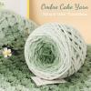 Katech Fluffy Ombre Yarn for Crocheting-2 Pcs of 285g/10.05oz-#6 Super Bulky Velvet Chenille Yarn for Knitting, Soft Fuzzy Gradient Cake Yarns for Baby Blanket, Scarf, Throw Pillow, Doll, hat(Purple)(Cyan Ombre)