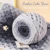 Katech Fluffy Ombre Yarn for Crocheting-2 Pcs of 285g/10.05oz-#6 Super Bulky Velvet Chenille Yarn for Knitting, Soft Fuzzy Gradient Cake Yarns for Baby Blanket, Scarf, Throw Pillow, Doll, hat(Purple)(Black Ombre)