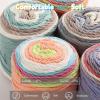 Katech Gradient Cake Yarn for Crocheting & Knitting – Ombre Yarn with Vibrant Colors, Soft Cotton for Scarves, Shawls, Blankets & Garments (4x100g)(Color B)