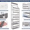 Katech Hanging Yarn Storage Organizer, Large Capacity Knitting Organizer Storage with 5 Transparent Compartments 3 Pocket for Yarns Enthusiasts, Over The Door Storage Bag for Crochet Hooks Yarn Balls