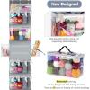 Katech Hanging Yarn Storage Organizer, Over The Door Storage w/Large Capacity Knitting Bag, Yarn Organizers with 6 Zipper Closure Compartments & Detachable Crochet Bag for Yarns Enthusiasts(5.5 tiers gray)