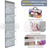 Katech Hanging Yarn Storage Organizer, Over The Door Storage w/Large Capacity Knitting Bag, Yarn Organizers with 6 Zipper Closure Compartments & Detachable Crochet Bag for Yarns Enthusiasts(5.5 tiers gray)