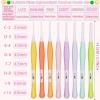 Katech Inline Crochet Hooks Set for Beginners, 8 Pcs 2.5mm-6mm(C-J) Non Slip Crochet Hooks Ergonomic Soft Grip for Crocheting Arthritic Hands, Deep Hook Crochet Needles for Yarn Craft