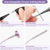 Katech Interchangeable Knitting Needles Set- 9 Pairs Circular Knitting Needles Size 2.5, 4, 5, 6, 7, 8, 9, 10,11, Round Knittings Needle with Cable and Case Accessories for Sweater Sock, Blanket(4.53IN)