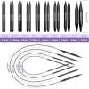 Katech Interchangeable Knitting Needles Set- 9 Pairs Circular Knitting Needles Size 2.5, 4, 5, 6, 7, 8, 9, 10,11, Round Knittings Needle with Cable and Case Accessories for Sweater Sock, Blanket(2.17IN)