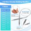 Katech Knitting Needles Set for Beginners, 9 Pairs Circular Knitting Needles Set and 22 Pcs Single Pointed Knitting Needle Set with Tote Bag Knitting Accessories Knit Supplies(9.8 inch（Single Pointed）)