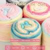 Katech Ombré Yarn for Crocheting-Gradient Cake Yarn-4x100g 60% Cotton 30% Acrylic 10% Wool-Ombré Multicolor Soft Rainbow Cotton Crochet Yarn for Scarves, Shawls, Blankets and Garments(G)(Q)