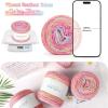 Katech Ombré Yarn for Crocheting-Gradient Cake Yarn-4x100g 60% Cotton 30% Acrylic 10% Wool-Ombré Multicolor Soft Rainbow Cotton Crochet Yarn for Scarves, Shawls, Blankets and Garments(G)(J)