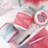 Katech Ombré Yarn for Crocheting-Gradient Cake Yarn-4x100g 60% Cotton 30% Acrylic 10% Wool-Ombré Multicolor Soft Rainbow Cotton Crochet Yarn for Scarves, Shawls, Blankets and Garments(G)(M)