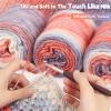Katech Ombré Yarn for Crocheting-Gradient Cake Yarn-4x100g 60% Cotton 30% Acrylic 10% Wool-Ombré Multicolor Soft Rainbow Cotton Crochet Yarn for Scarves, Shawls, Blankets and Garments(G)(L)
