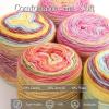 Katech Ombré Yarn for Crocheting-Gradient Cake Yarn-4x100g 60% Cotton 30% Acrylic 10% Wool-Ombré Multicolor Soft Rainbow Cotton Crochet Yarn for Scarves, Shawls, Blankets and Garments(G)(J)