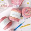 Katech Ombré Yarn for Crocheting-Gradient Cake Yarn-4x100g 60% Cotton 30% Acrylic 10% Wool-Ombré Multicolor Soft Rainbow Cotton Crochet Yarn for Scarves, Shawls, Blankets and Garments(G)(J)