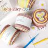 Katech Ombré Yarn for Crocheting-Gradient Cake Yarn-4x100g 60% Cotton 30% Acrylic 10% Wool-Ombré Multicolor Soft Rainbow Cotton Crochet Yarn for Scarves, Shawls, Blankets and Garments(G)(I)