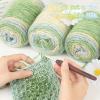 Katech Ombré Yarn for Crocheting-Gradient Cake Yarn-4x100g 60% Cotton 30% Acrylic 10% Wool-Ombré Multicolor Soft Rainbow Cotton Crochet Yarn for Scarves, Shawls, Blankets and Garments(G)(F)