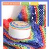 Katech Ombre Yarn for Crocheting Knitting-Gradient Cake Variegated Soft Yarn with Vibrant Colors,Multicolor-Perfect for Blankets, Scarves, Shawls and Garments (Color C)(Color A)