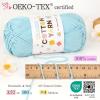 Katech Pure Cotton Yarn for Crocheting & Knitting–Soft Sport Weight CYC #2, 6 Skeins (50g Each, 300g Total), Ideal Crochet Yarn for Dishcloths, Baby Clothes, Socks, Lightweight Scarves（Soft White）(Blue)