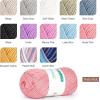 Katech Pure Cotton Yarn for Crocheting & Knitting–Soft Sport Weight CYC #2, 6 Skeins (50g Each, 300g Total), Ideal Crochet Yarn for Dishcloths, Baby Clothes, Socks, Lightweight Scarves（Soft White）(Nude Pink)