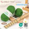 Katech Pure Cotton Yarn for Crocheting & Knitting–Soft Sport Weight CYC #2, 6 Skeins (50g Each, 300g Total), Ideal Crochet Yarn for Dishcloths, Baby Clothes, Socks, Lightweight Scarves（Soft White）(Grass)