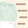 Katech Pure Cotton Yarn for Crocheting & Knitting–Soft Sport Weight CYC #2, 6 Skeins (50g Each, 300g Total), Ideal Crochet Yarn for Dishcloths, Baby Clothes, Socks, Lightweight Scarves（Soft White）(Light Green)
