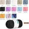 Katech Pure Cotton Yarn for Crocheting & Knitting–Soft Sport Weight CYC #2, 6 Skeins (50g Each, 300g Total), Ideal Crochet Yarn for Dishcloths, Baby Clothes, Socks, Lightweight Scarves（Soft White）(Black)