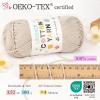 Katech Pure Cotton Yarn for Crocheting & Knitting–Soft Sport Weight CYC #2, 6 Skeins (50g Each, 300g Total), Ideal Crochet Yarn for Dishcloths, Baby Clothes, Socks, Lightweight Scarves（Soft White）(Beige A)