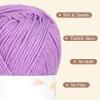 Katech Pure Cotton Yarn for Crocheting & Knitting–Soft Sport Weight CYC #2, 6 Skeins (50g Each, 300g Total), Ideal Crochet Yarn for Dishcloths, Baby Clothes, Socks, Lightweight Scarves（Soft White）(Violet)