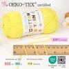 Katech Pure Cotton Yarn for Crocheting & Knitting–Soft Sport Weight CYC #2, 6 Skeins (50g Each, 300g Total), Ideal Crochet Yarn for Dishcloths, Baby Clothes, Socks, Lightweight Scarves（Soft White）(Soft Yellow C)