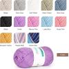Katech Pure Cotton Yarn for Crocheting & Knitting–Soft Sport Weight CYC #2, 6 Skeins (50g Each, 300g Total), Ideal Crochet Yarn for Dishcloths, Baby Clothes, Socks, Lightweight Scarves（Soft White）(Violet)