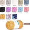 Katech Pure Cotton Yarn for Crocheting & Knitting–Soft Sport Weight CYC #2, 6 Skeins (50g Each, 300g Total), Ideal Crochet Yarn for Dishcloths, Baby Clothes, Socks, Lightweight Scarves（Soft White）(Mustard Yellow)