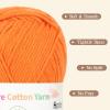 Katech Pure Cotton Yarn for Crocheting & Knitting–Soft Sport Weight CYC #2, 6 Skeins (50g Each, 300g Total), Ideal Crochet Yarn for Dishcloths, Baby Clothes, Socks, Lightweight Scarves（Soft White）(Orange)