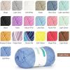 Katech Pure Cotton Yarn for Crocheting & Knitting–Soft Sport Weight CYC #2, 6 Skeins (50g Each, 300g Total), Ideal Crochet Yarn for Dishcloths, Baby Clothes, Socks, Lightweight Scarves（Soft White）(Light Blue)