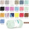 Katech Pure Cotton Yarn for Crocheting & Knitting–Soft Sport Weight CYC #2, 6 Skeins (50g Each, 300g Total), Ideal Crochet Yarn for Dishcloths, Baby Clothes, Socks, Lightweight Scarves（Soft White）(Light Green)