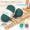 Katech Pure Cotton Yarn for Crocheting & Knitting–Soft Sport Weight CYC #2, 6 Skeins (50g Each, 300g Total), Ideal Crochet Yarn for Dishcloths, Baby Clothes, Socks, Lightweight Scarves（Soft White）(Slate Green)