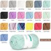 Katech Pure Cotton Yarn for Crocheting & Knitting–Soft Sport Weight CYC #2, 6 Skeins (50g Each, 300g Total), Ideal Crochet Yarn for Dishcloths, Baby Clothes, Socks, Lightweight Scarves（Soft White）(Light Lake Blue)