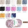 Katech Pure Cotton Yarn for Crocheting & Knitting–Soft Sport Weight CYC #2, 6 Skeins (50g Each, 300g Total), Ideal Crochet Yarn for Dishcloths, Baby Clothes, Socks, Lightweight Scarves（Soft White）(Pastel Multi)