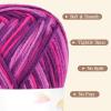 Katech Pure Cotton Yarn for Crocheting & Knitting–Soft Sport Weight CYC #2, 6 Skeins (50g Each, 300g Total), Ideal Crochet Yarn for Dishcloths, Baby Clothes, Socks, Lightweight Scarves（Soft White）(Berry Sunset)