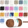 Katech Pure Cotton Yarn for Crocheting & Knitting–Soft Sport Weight CYC #2, 6 Skeins (50g Each, 300g Total), Ideal Crochet Yarn for Dishcloths, Baby Clothes, Socks, Lightweight Scarves（Soft White）(Light Khaki)