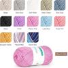 Katech Pure Cotton Yarn for Crocheting & Knitting–Soft Sport Weight CYC #2, 6 Skeins (50g Each, 300g Total), Ideal Crochet Yarn for Dishcloths, Baby Clothes, Socks, Lightweight Scarves（Soft White）(Mauve Pink)