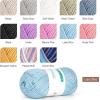 Katech Pure Cotton Yarn for Crocheting & Knitting–Soft Sport Weight CYC #2, 6 Skeins (50g Each, 300g Total), Ideal Crochet Yarn for Dishcloths, Baby Clothes, Socks, Lightweight Scarves（Soft White）(Lake Blue)