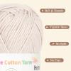 Katech Pure Cotton Yarn for Crocheting & Knitting–Soft Sport Weight CYC #2, 6 Skeins (50g Each, 300g Total), Ideal Crochet Yarn for Dishcloths, Baby Clothes, Socks, Lightweight Scarves（Soft White）(Buttercream)