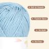 Katech Pure Cotton Yarn for Crocheting & Knitting–Soft Sport Weight CYC #2, 6 Skeins (50g Each, 300g Total), Ideal Crochet Yarn for Dishcloths, Baby Clothes, Socks, Lightweight Scarves（Soft White）(Lake Blue)
